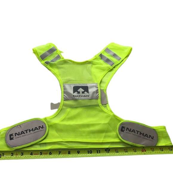 NWT NATHAN Streak Reflective Vest Running Hi Vis Visibility Yellow - Picture 9 of 16
